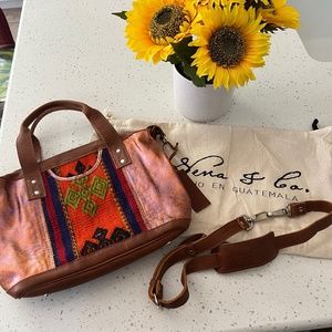 Nena & Co Hand Painted Bag Orange Fall Gorgeous